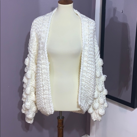 Chicwish Sweaters - 🆕ChicWish Cuteness on Sleeve Pom Chunky Cardigan